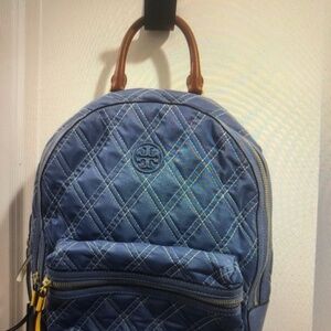 Tory Burch Perry Nylon Mixed Stitch Backpack New Without Tag